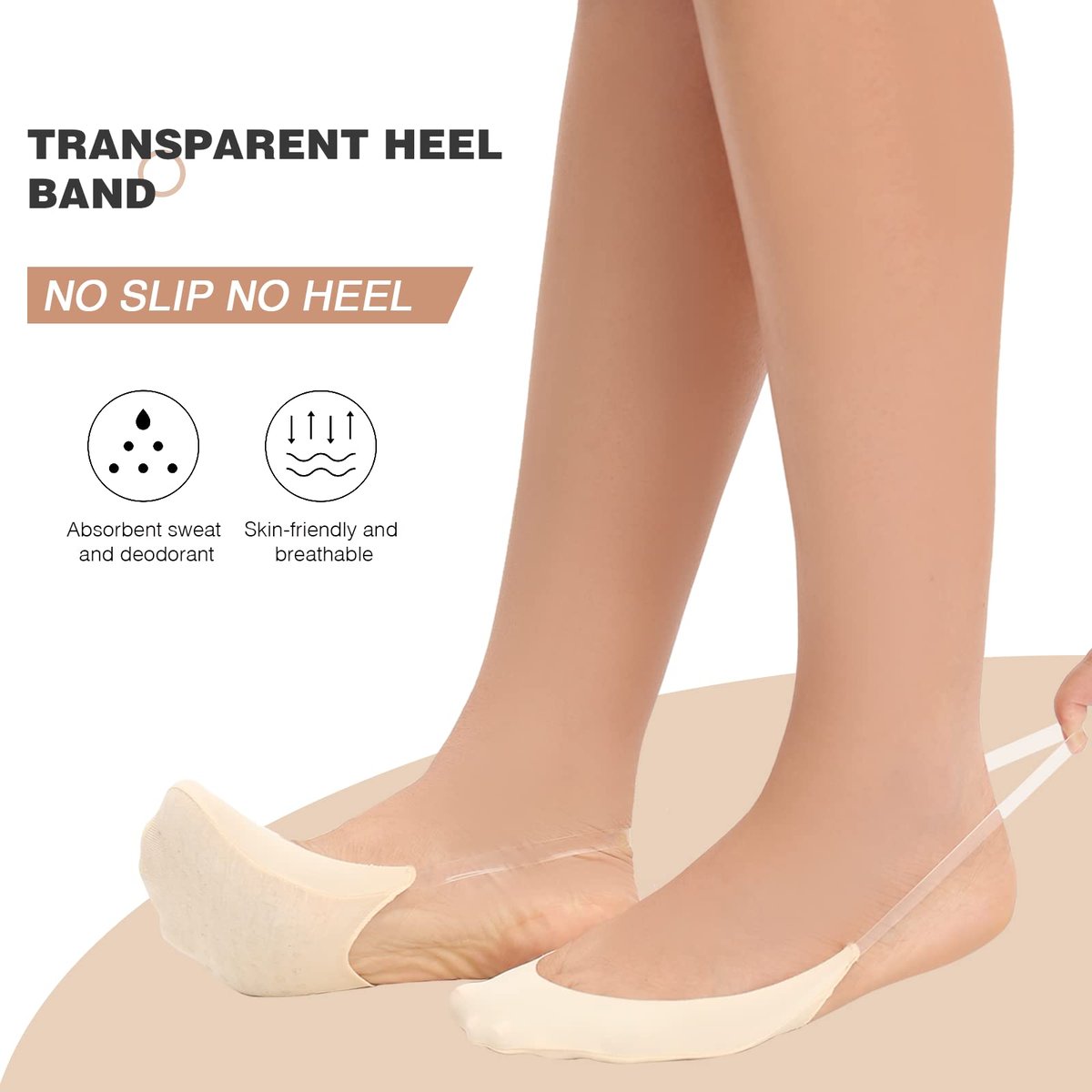 Confort de Plume | Chaussettes Invisibles Anti-Ampoule : 5 Paires
