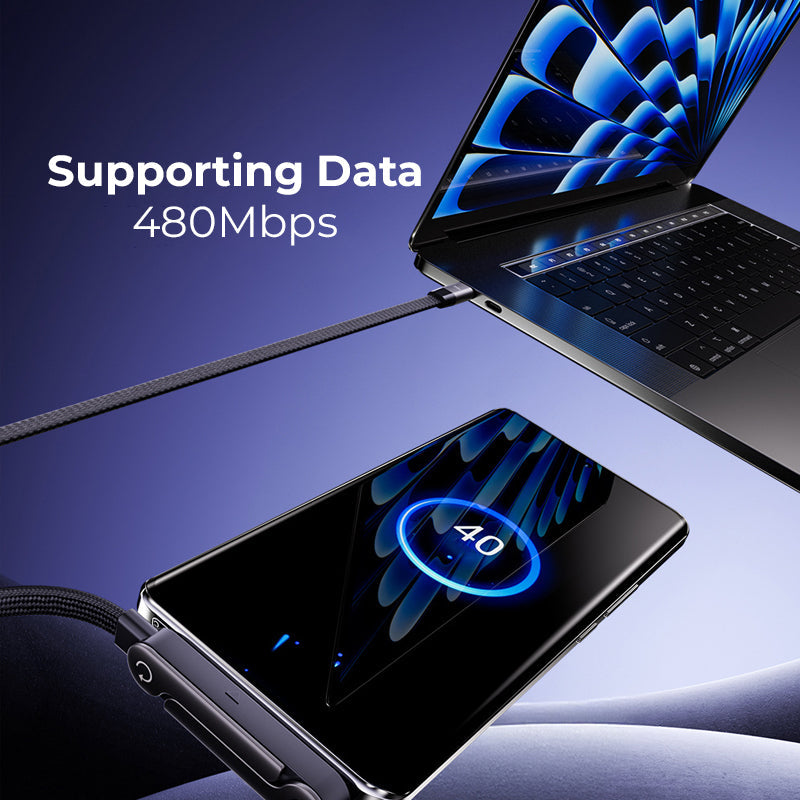 PowerStand Pro | Super câble de charge 2 en 1, Type C - 240W - avec support
