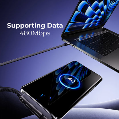 PowerStand Pro | Super câble de charge 2 en 1, Type C - 240W - avec support