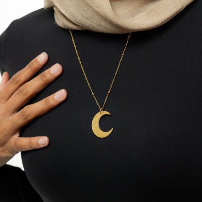 Collier Lune | Éclat Céleste™ + Bracelet | Noor Al-Qalb