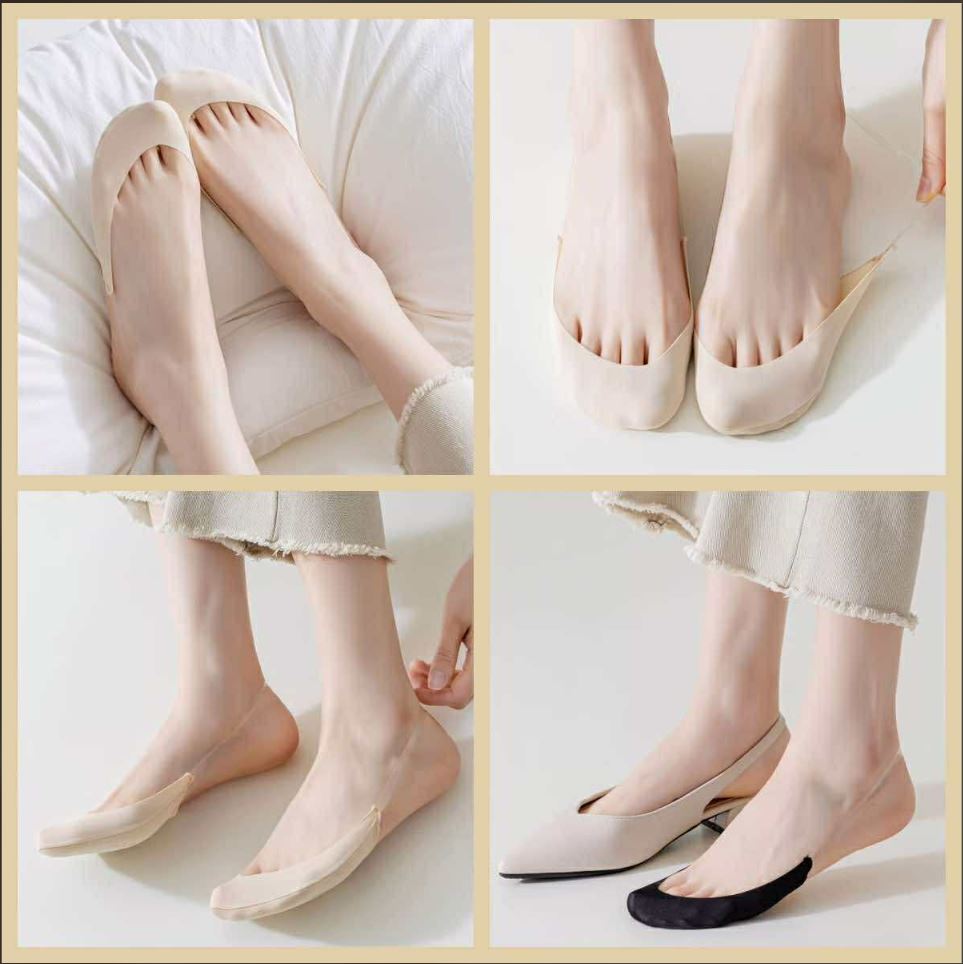 Confort de Plume | Chaussettes Invisibles Anti-Ampoule : 5 Paires
